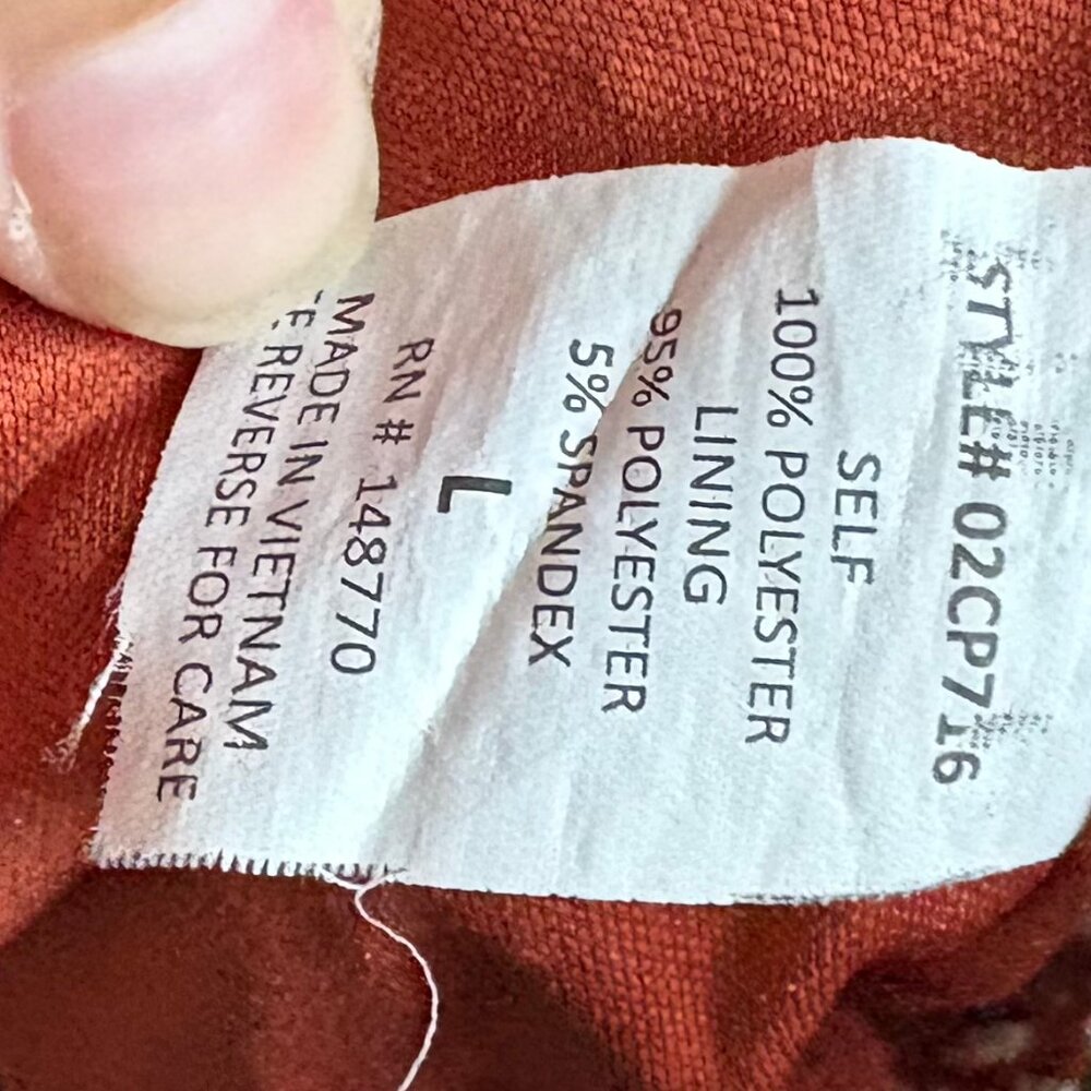 Sienna Sky Wide Legged Lined Size Large Floral Burnt Orange Women’s Trousers - Picture 5 of 6